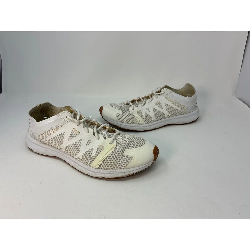 The North Face Litewave Flow Lace II Women 7.5 White Tan Mesh Sneakers NF0A39IY